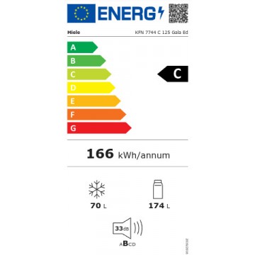 Miele KFN 7744 C 125 Gala Ed Εντοιχιζόμενος Ψυγειοκαταψύκτης NoFrost Υ177xΠ55.9xΒ54.6εκ. Λευκός